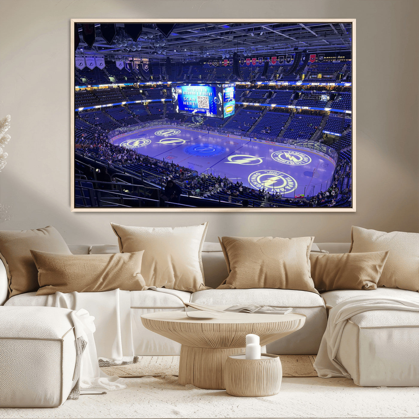 MGV-FC-36X24 - Amalie Arena Florida Wall Art Canvas Print - NHL Hockey Stadium Print Wall Art