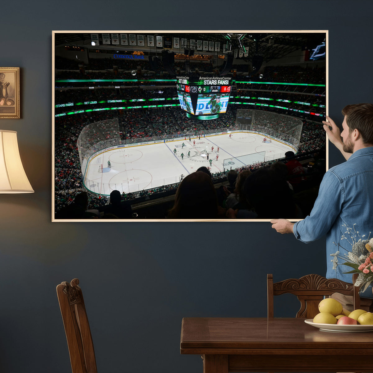 13876-MGV-CV-36X24 - American Airlines Center Dallas Stars Wall Art Canvas Print