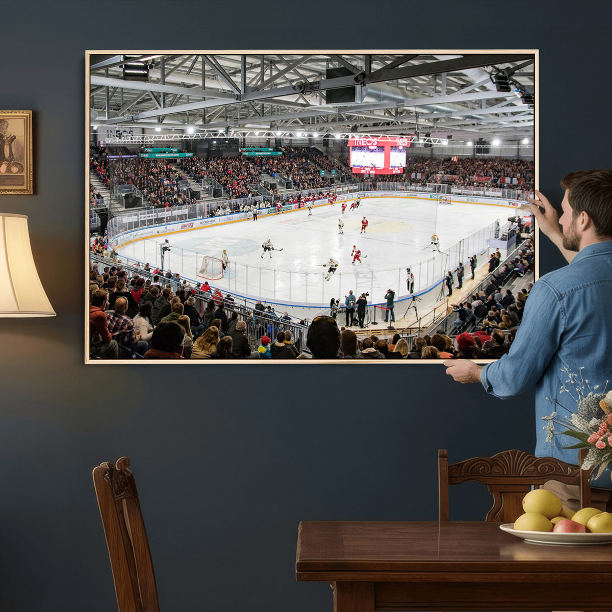 79352-MGV-CV-36X24 - Lausanne Arena Ice Hockey Stadium Wall Art Canvas Print