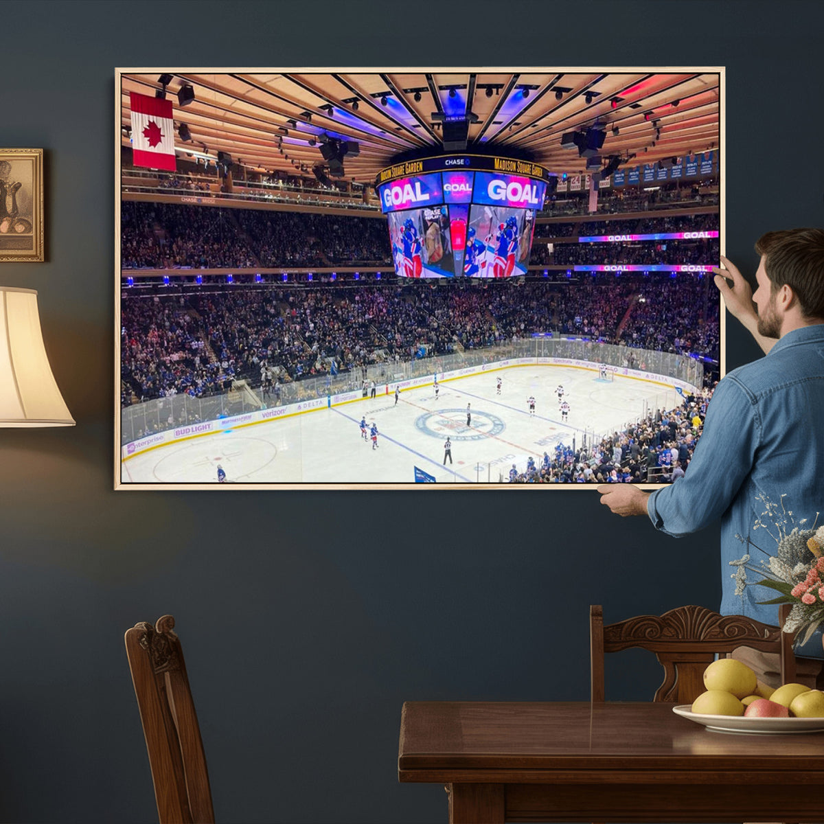 36401-MGV-CV-36X24 - Madison Square Garden New York Rangers Hockey Stadium Wall Art Canvas