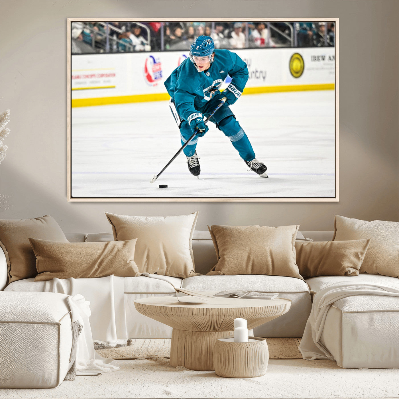 MGV-FC-36X24 - San Jose Sharks Ice Hockey Player Wall Art Canvas Print