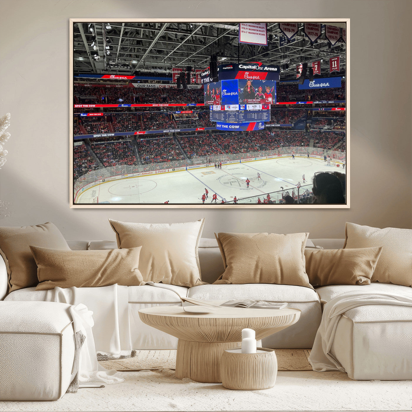 MGV-FC-36X24 - Washington Capitols New York Rangers Ice Hockey Game Stadium Wall Art Canvas Print