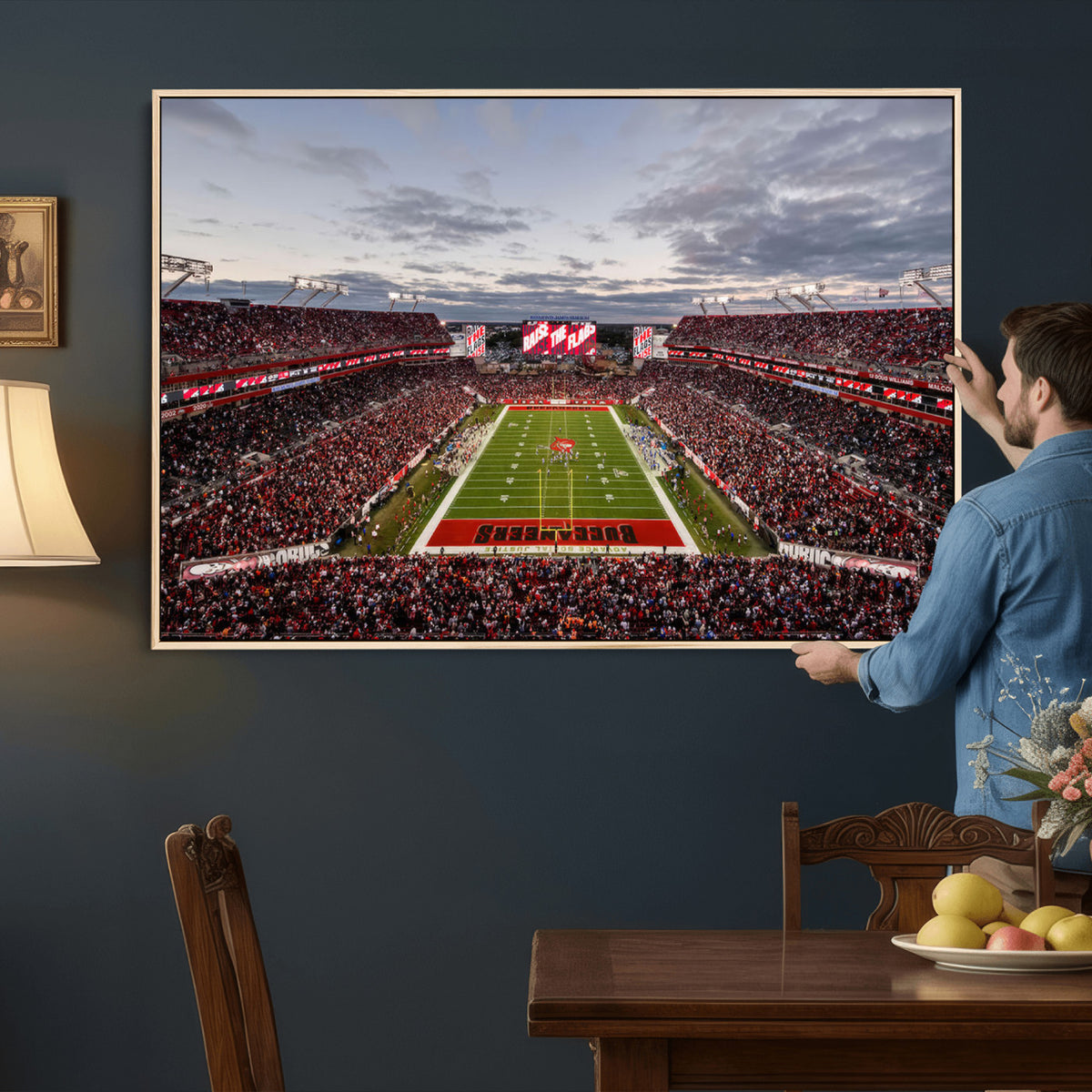 35698-MGV-CV-36X24 - Florida Tampa Raymond James Stadium Wall Art Canvas Print - NFL Football Stadium Print Canvas
