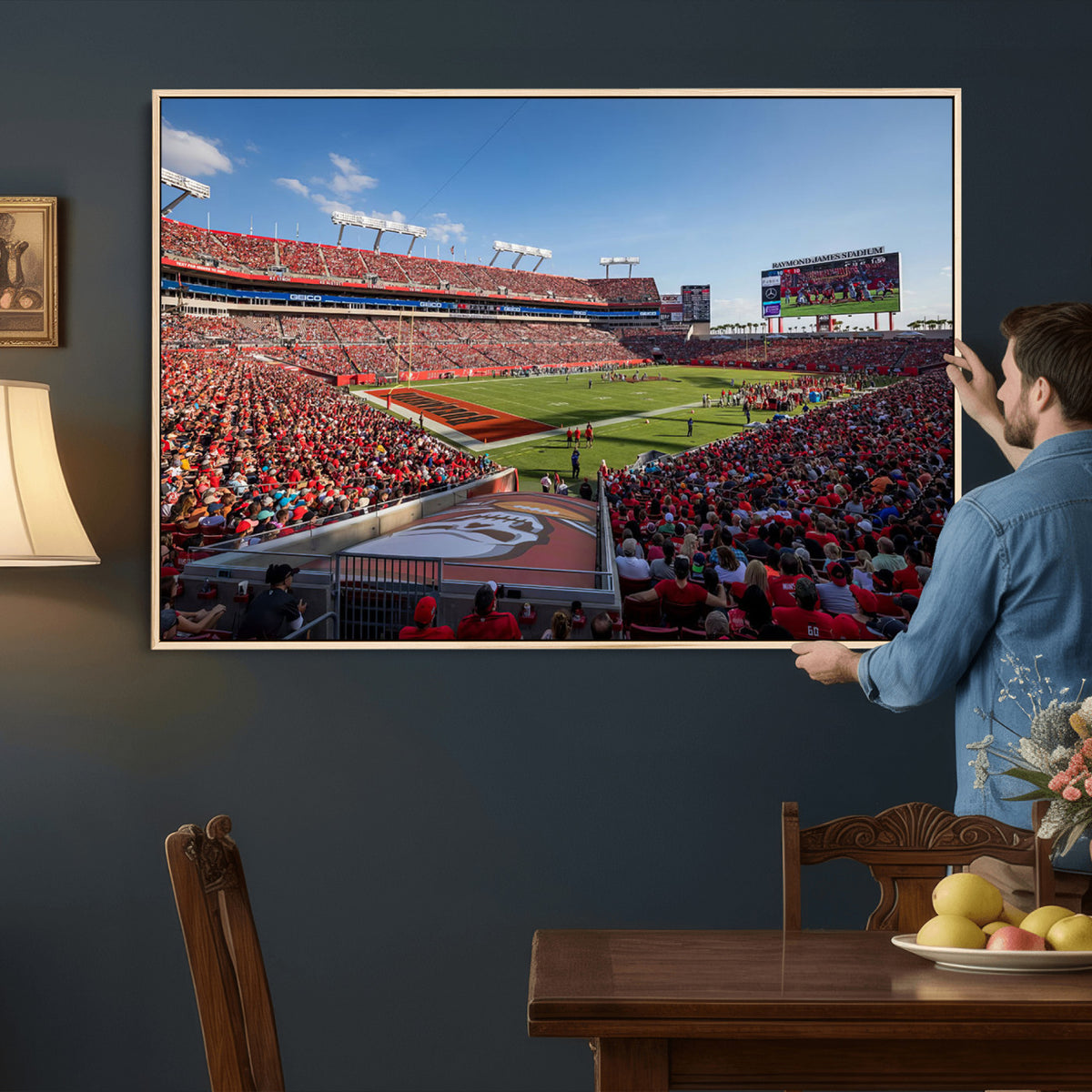 65229-MGV-CV-36X24 - Florida Tampa Raymond James Stadium Wall Art Canvas Print - NFL Football Stadium Print