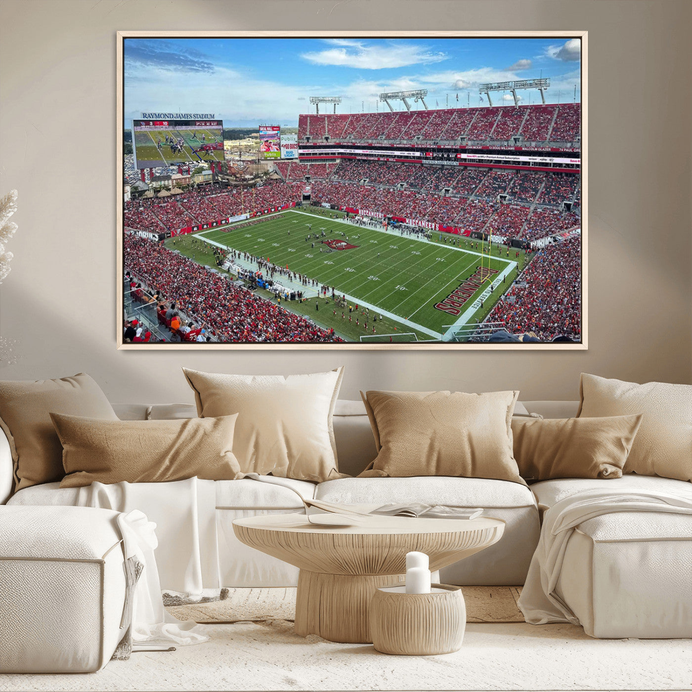 MGV-FC-36X24 - Florida Tampa Raymond James Stadium Wall Art Canvas Print - NFL Football Stadium Print Canvas