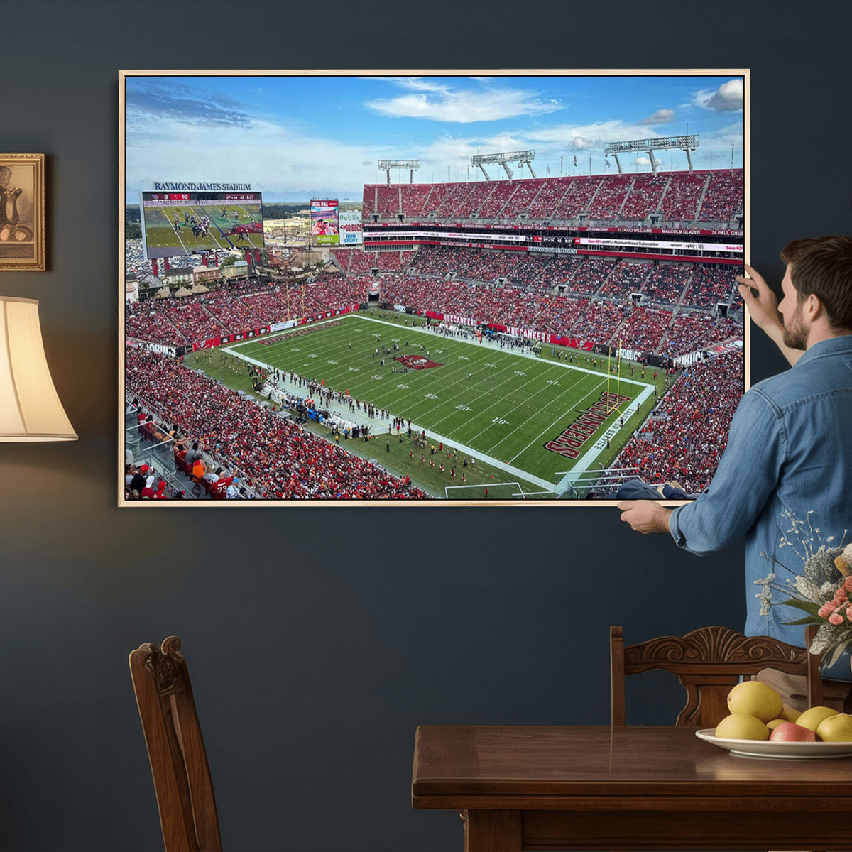 52828-MGV-CV-36X24 - Florida Tampa Raymond James Stadium Wall Art Canvas Print - NFL Football Stadium Print Canvas