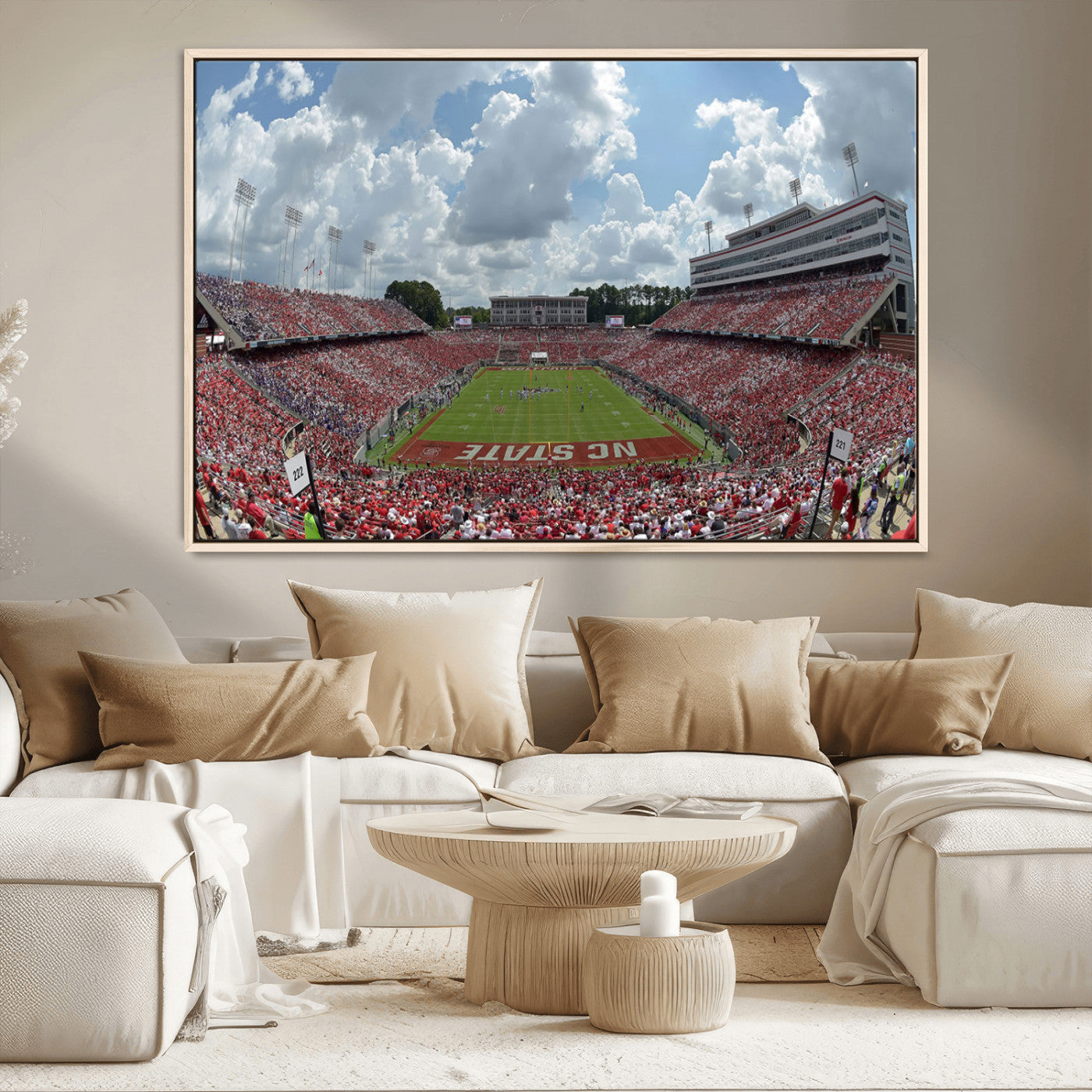 MGV-FC-36X24 - NC State Wolfpack Football Team Print Canvas- Raleigh Carter-Finley Stadium Wall Art Canvas Print