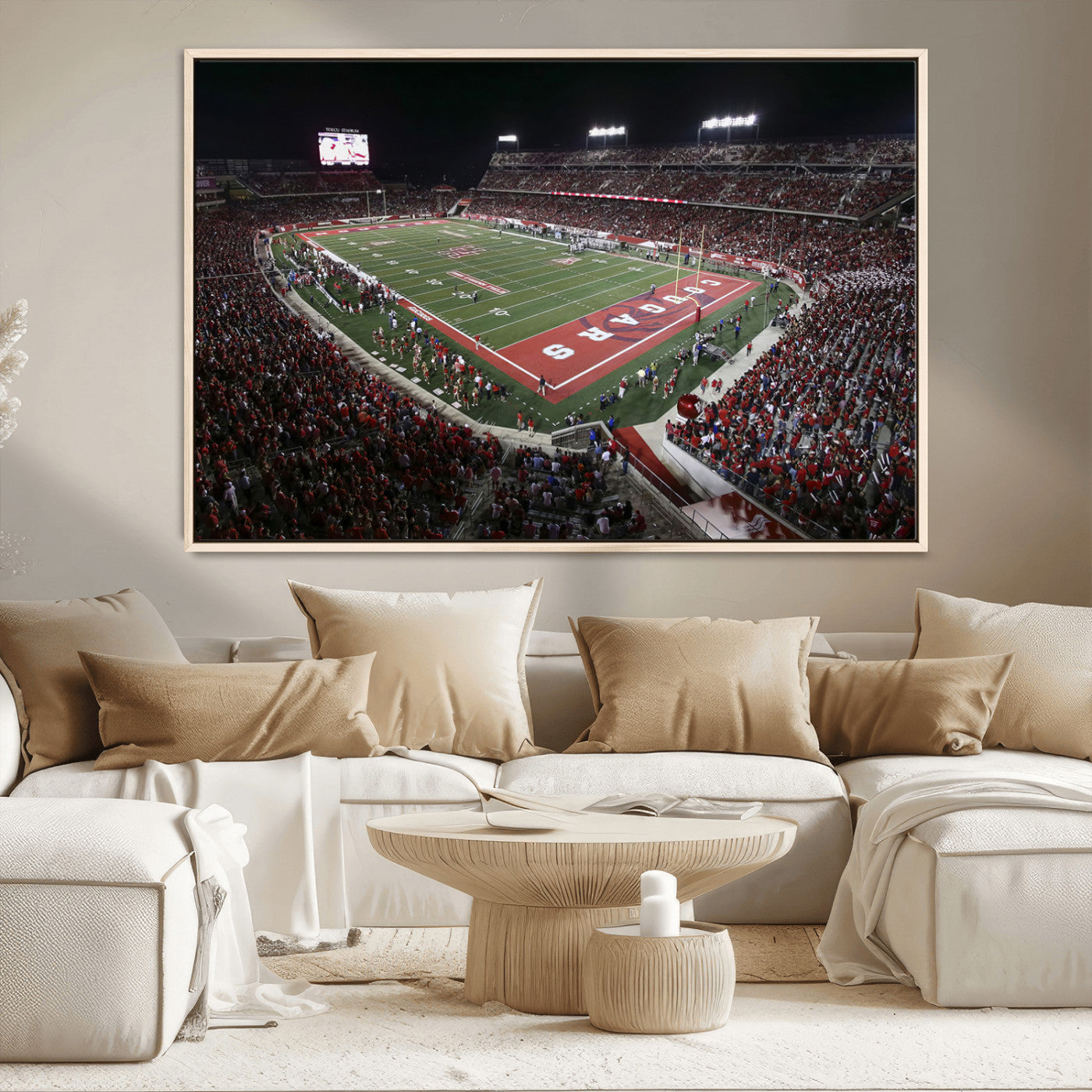 MGV-FC-36X24 - Houston Cougars Football Team Print - Houston TDECU Stadium Wall Art Canvas Print