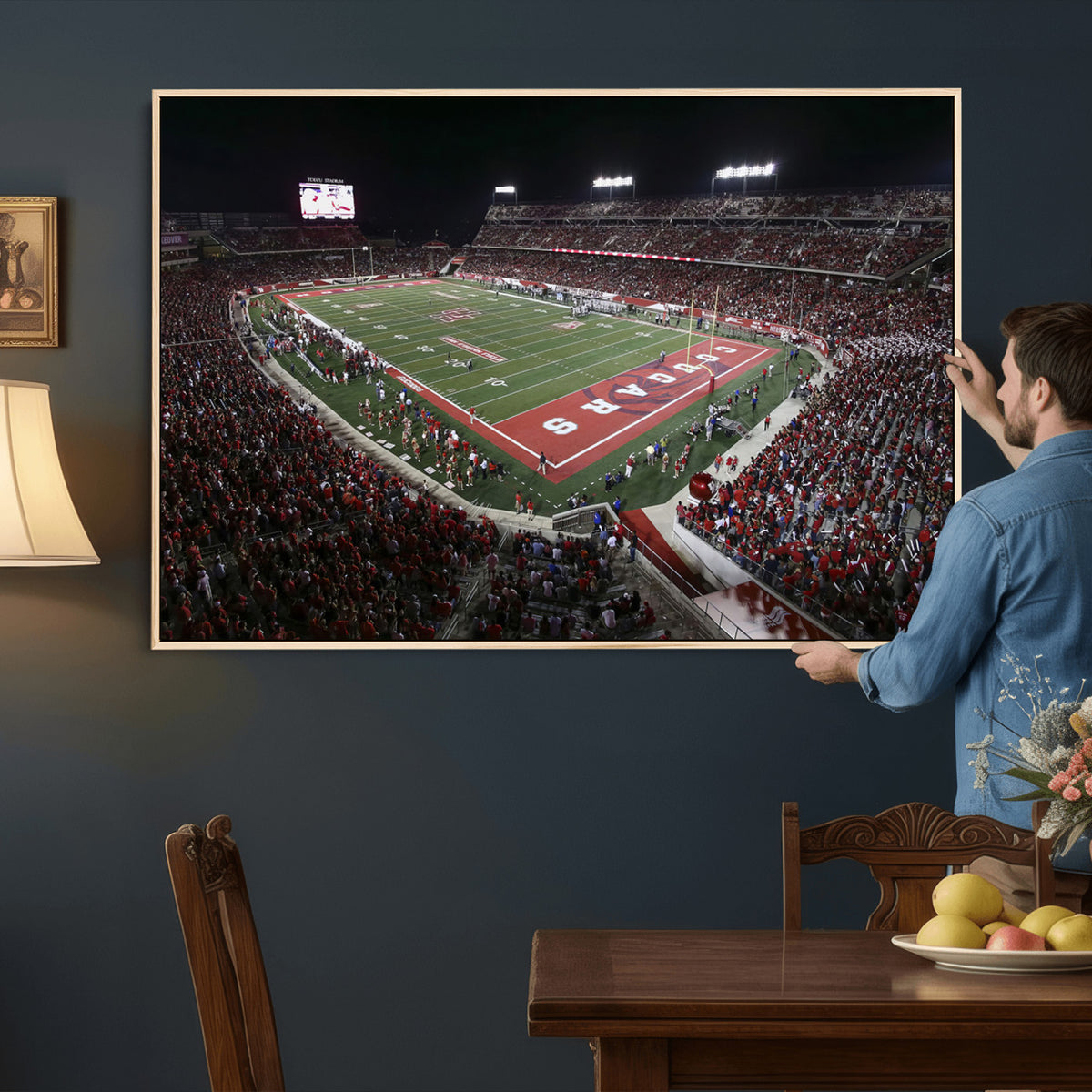94207-MGV-CV-36X24 - Houston Cougars Football Team Print - Houston TDECU Stadium Wall Art Canvas Print