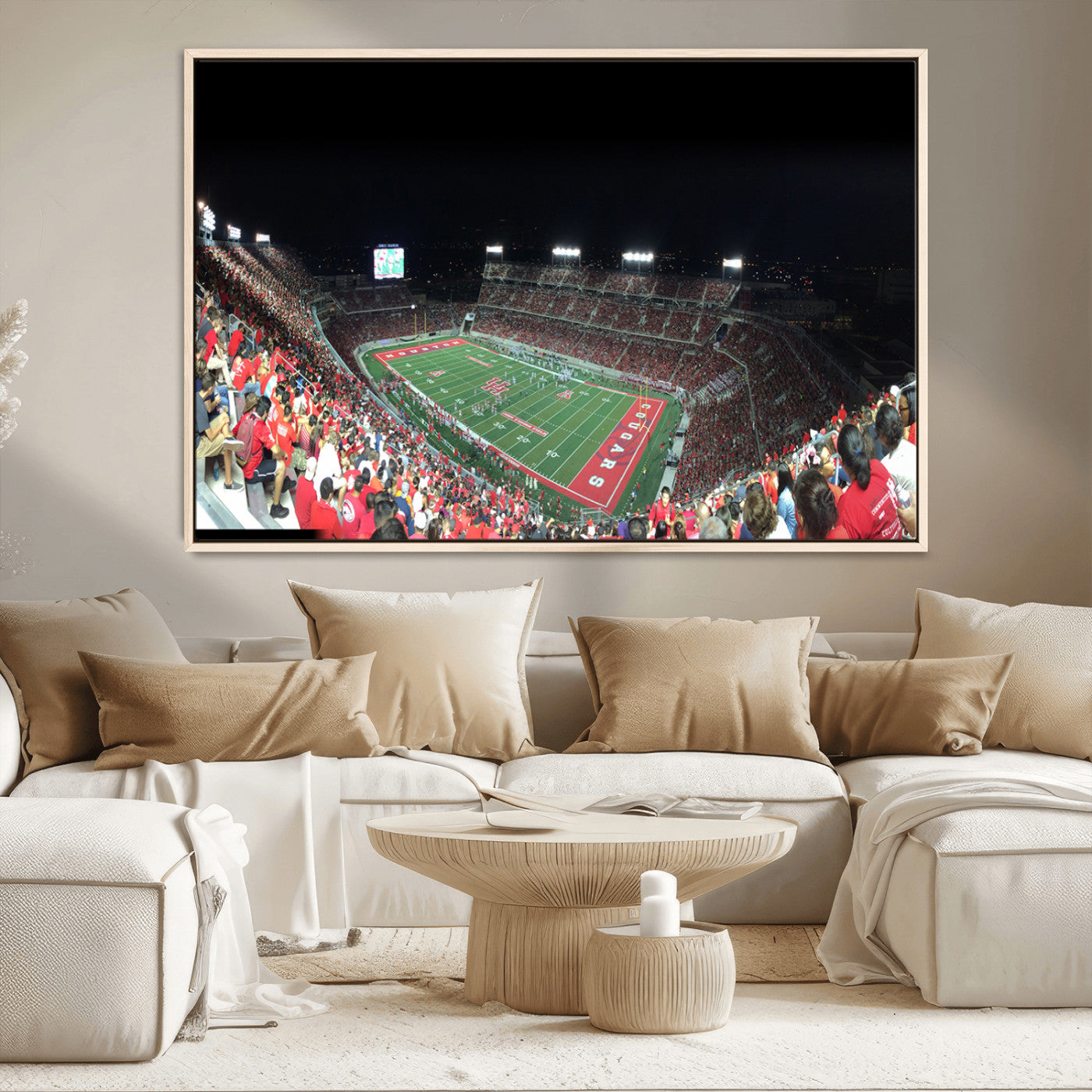 MGV-FC-36X24 - Houston Cougars Football Team Print - Houston TDECU Stadium Wall Art Canvas Print
