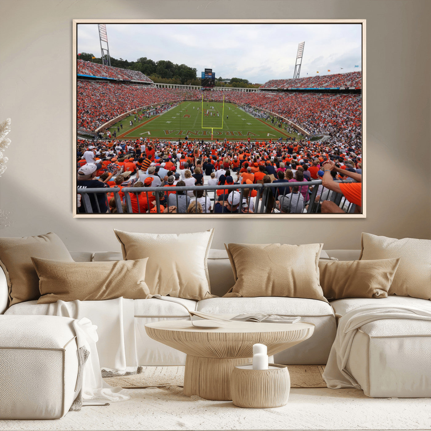 MGV-FC-36X24 - Virginia Cavaliers Football Team Print - Charlottesville Scott Stadium Print Wall Art Canvas
