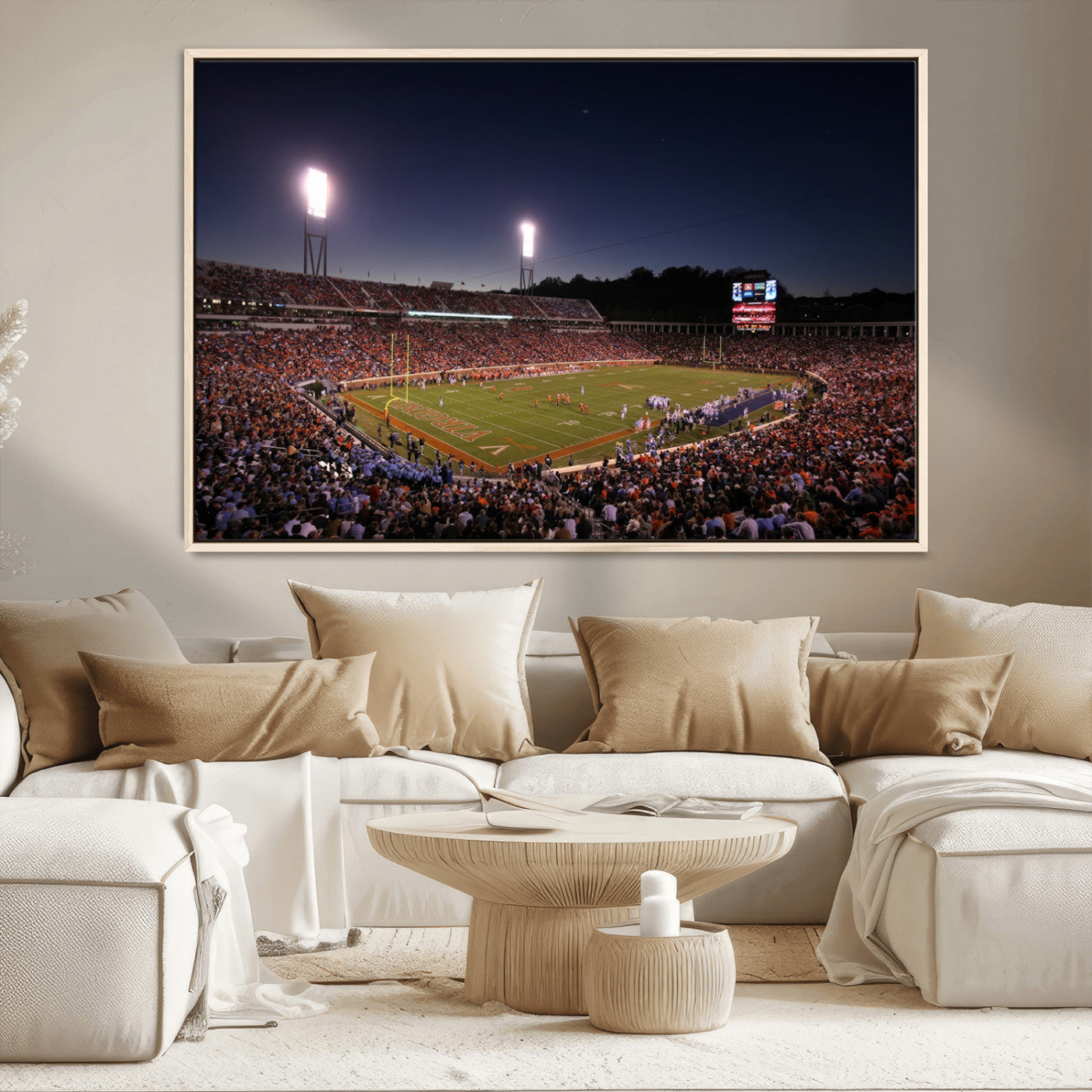 MGV-FC-36X24 - Virginia Cavaliers Football Team Print - Charlottesville Scott Stadium Canvas Print Wall Art