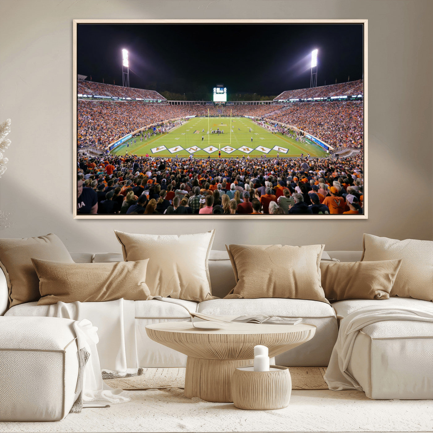 MGV-FC-36X24 - Virginia Cavaliers Football Team Print - Charlottesville Scott Stadium Wall Art Canvas Print