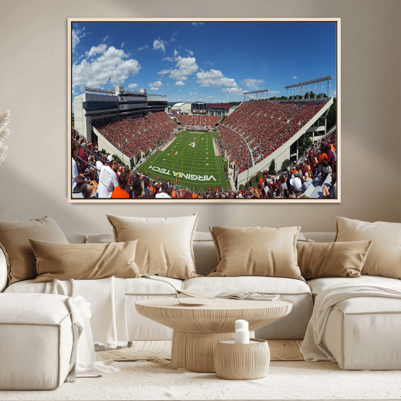 MGV-FC-36X24 - Virginia Tech Hokies Football Team Print - Blacksburg Lane Stadium Wall Art Canvas Print