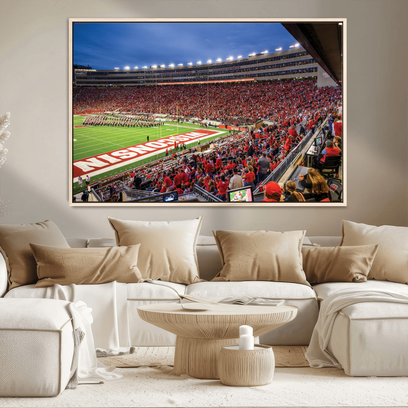 MGV-FC-36X24 - Wisconsin Badgers Football Team Print - Madison Camp Randall Stadium Wall Art, Wisconsin Badgers