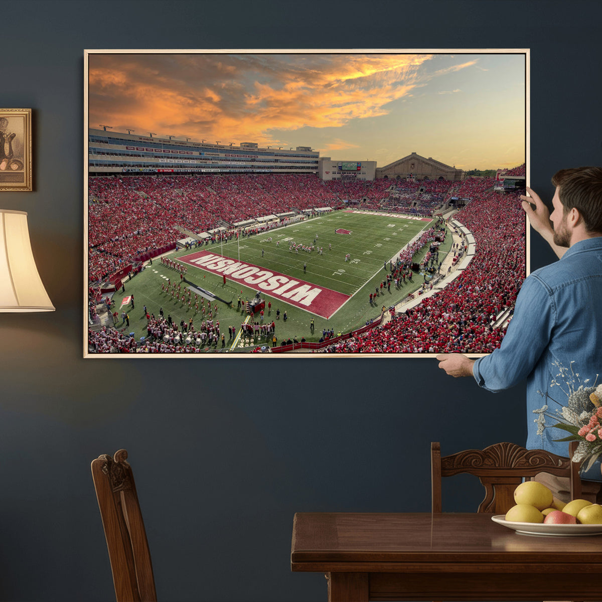 41472-MGV-CV-36X24 - Camp Randall Stadium Wisconsin Badgers Large Wall Art Canvas Print | College Football Stadium Wall