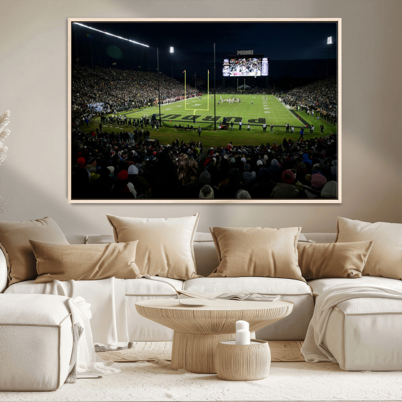 MGV-FC-36X24 - Purdue Boilermakers Football Team Print - West Lafayette Ross–Ade Stadium Wall Art Canvas Print