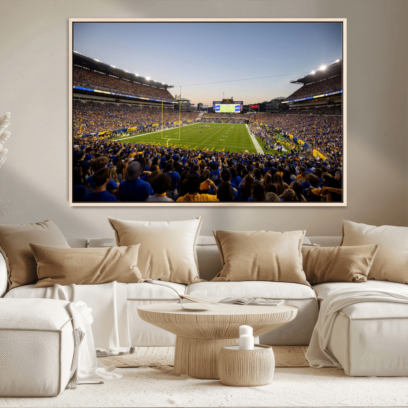 MGV-FC-36X24 - Pittsburgh Panthers Football Team Print - Pittsburgh Acrisure Stadium Wall Art Canvas Print