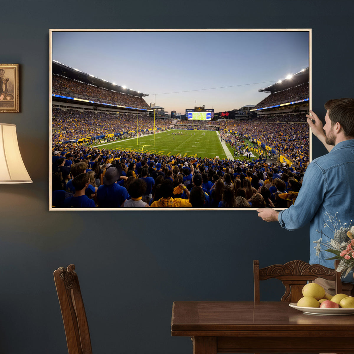 41853-MGV-CV-36X24 - Pittsburgh Panthers Football Team Print - Pittsburgh Acrisure Stadium Wall Art Canvas Print