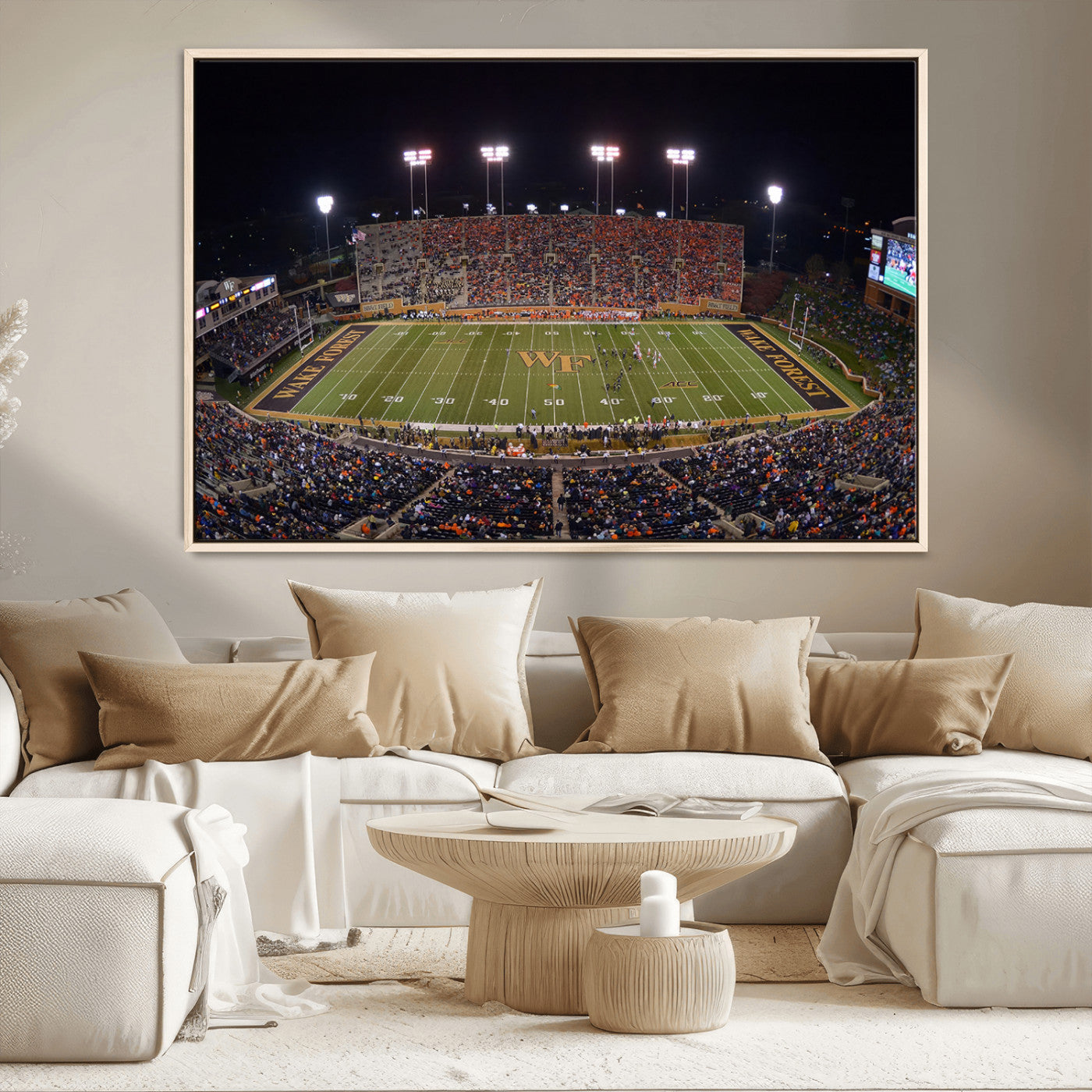 MGV-FC-36X24 - Demon Deacons Print Canvas, Football Team Print - Winston-Salem Allegacy Federal Credit Union
