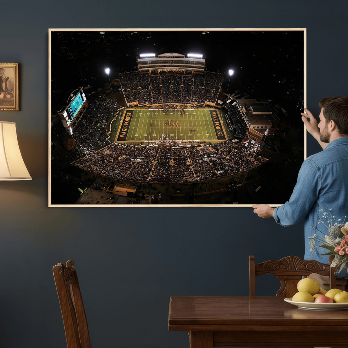20605-MGV-CV-36X24 - Wake Forest University Demon Deacons Canvas Print, Football Team Wall Art