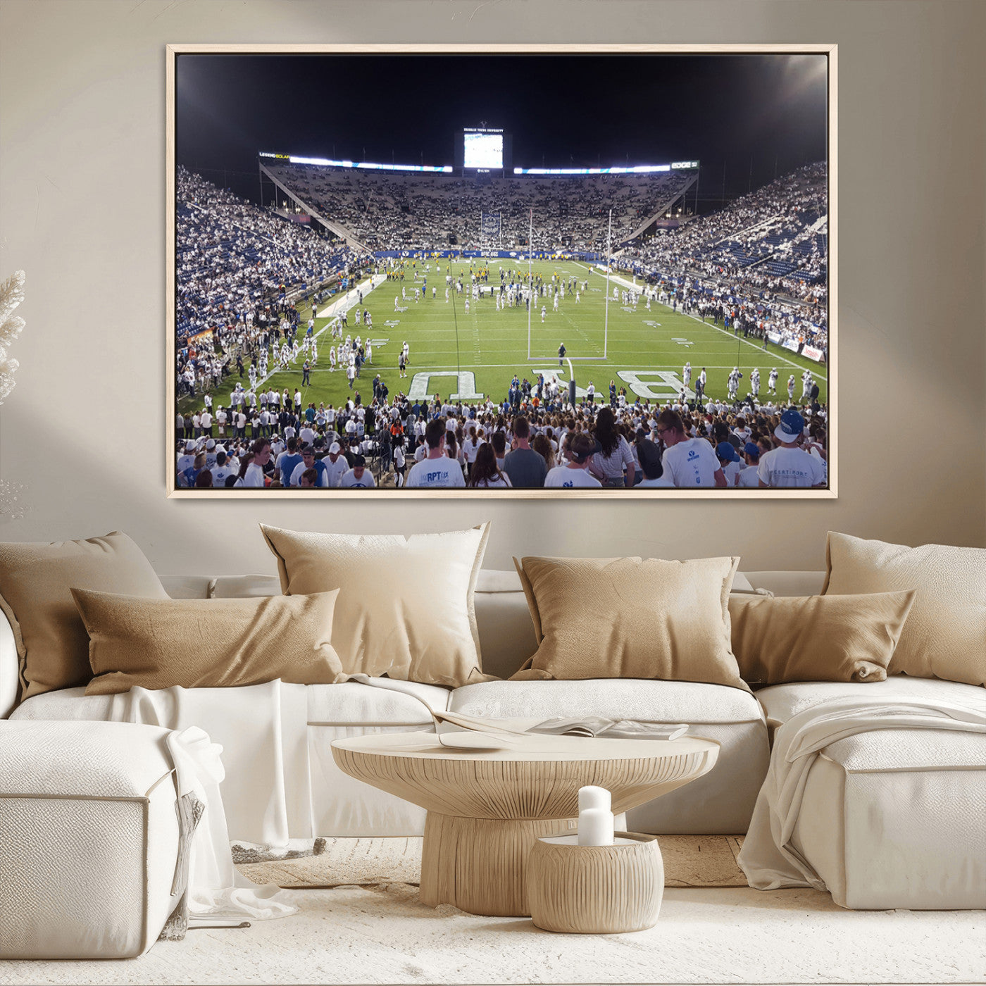 MGV-FC-36X24 - Brigham Young University Cougars Football Print Canvas - Provo LaVell Edwards Stadium Wall Art