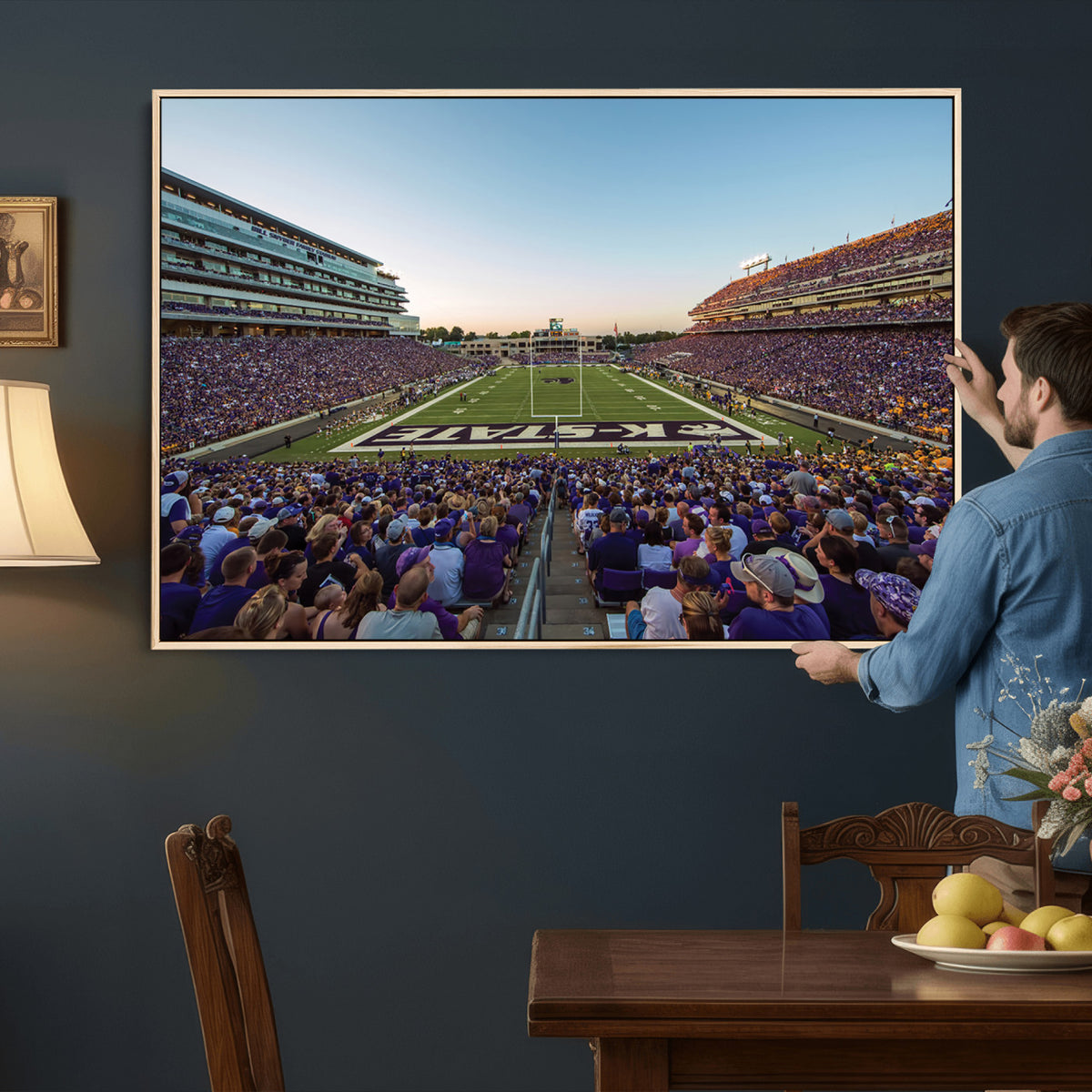 82792-MGV-CV-36X24 - Kansas State University Wildcats Football Team Print - Manhattan Bill Snyder Family Football Stadium