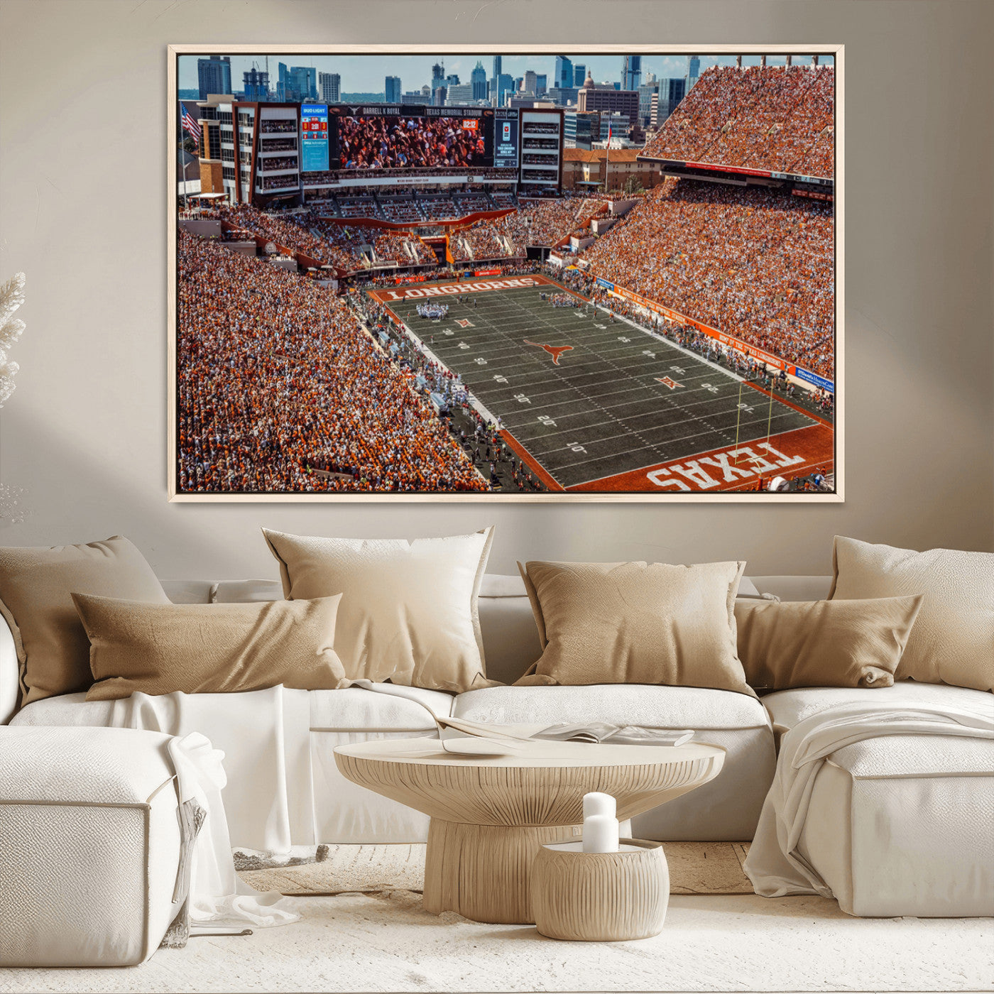 MGV-FC-36X24 - University of Texas Longhorns Football Team Print - Austin Darrell K Royal-Texas Memorial Stadium