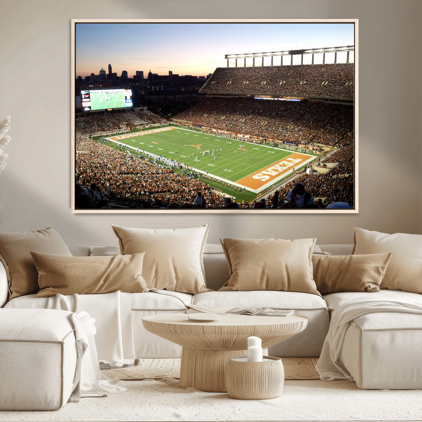 MGV-FC-36X24 - Darrell K Royal-Texas Memorial Stadium Canvas Wall Art - Texas Longhorns Football Match