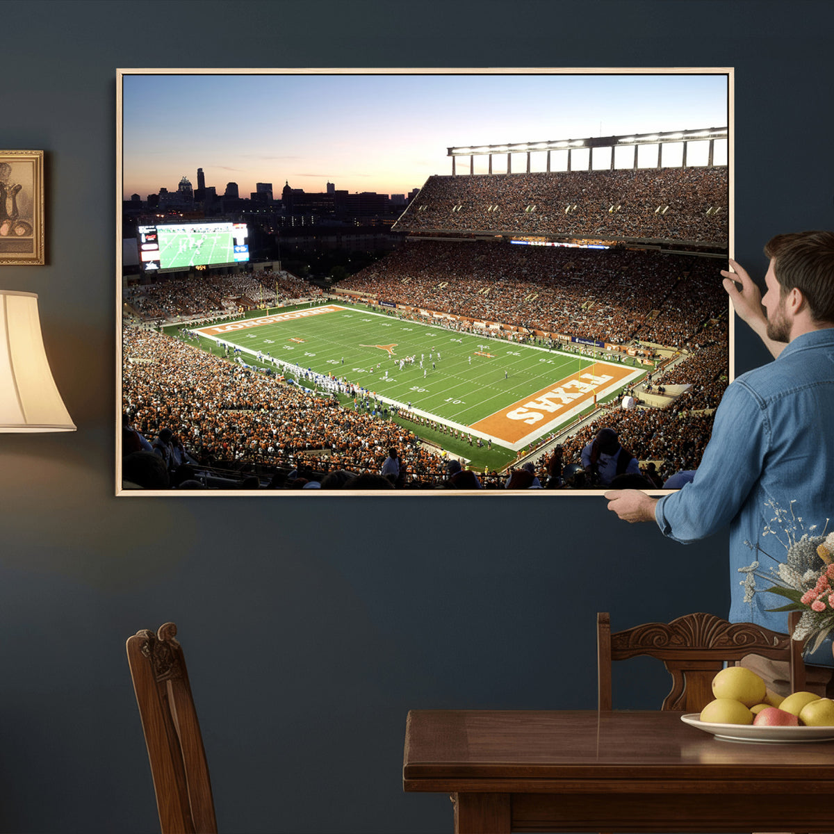 11455-MGV-CV-36X24 - Darrell K Royal-Texas Memorial Stadium Canvas Wall Art - Texas Longhorns Football Match