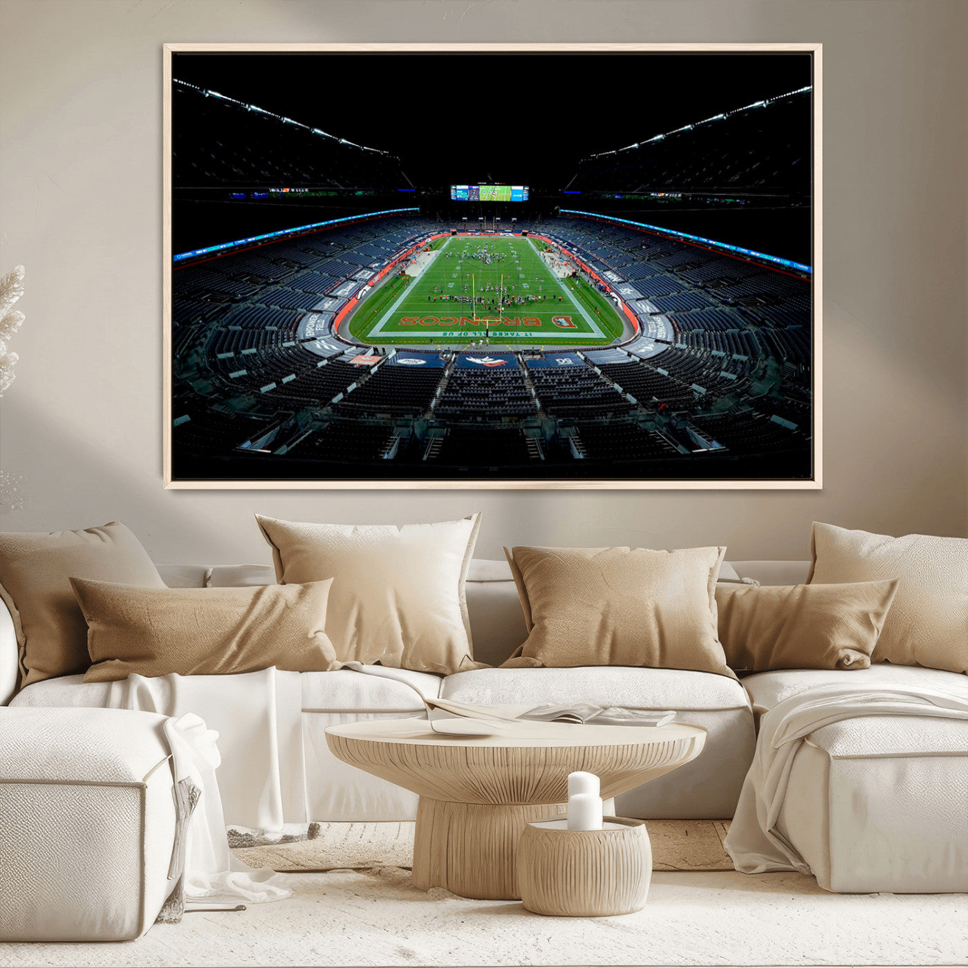 MGV-FC-36X24 - Denver Broncos Football Team Print Canvas- Denver Empower Field at Mile High Stadium Wall Art Canvas