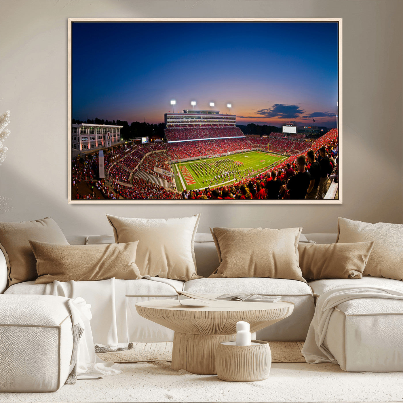 MGV-FC-36X24 - Wolfpack Football Team Wall Art Print - Raleigh Carter-Finley Stadium Wall Art Canvas Print