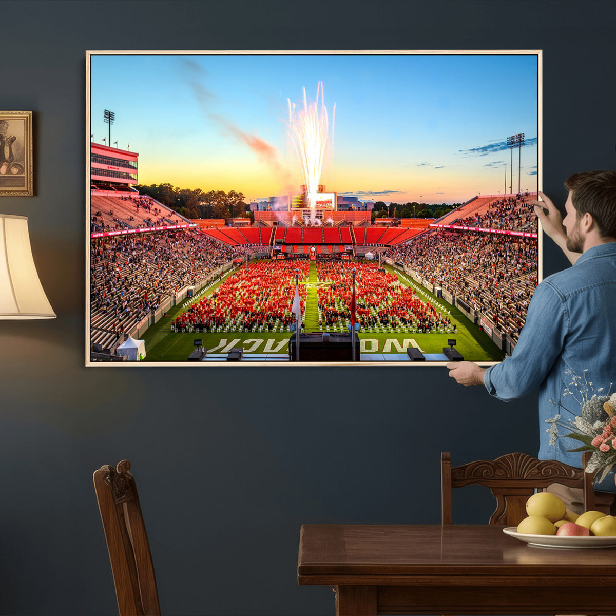 18017-MGV-CV-36X24 - North Carolina State University Canvas Print, Wolfpack Football Team Print
