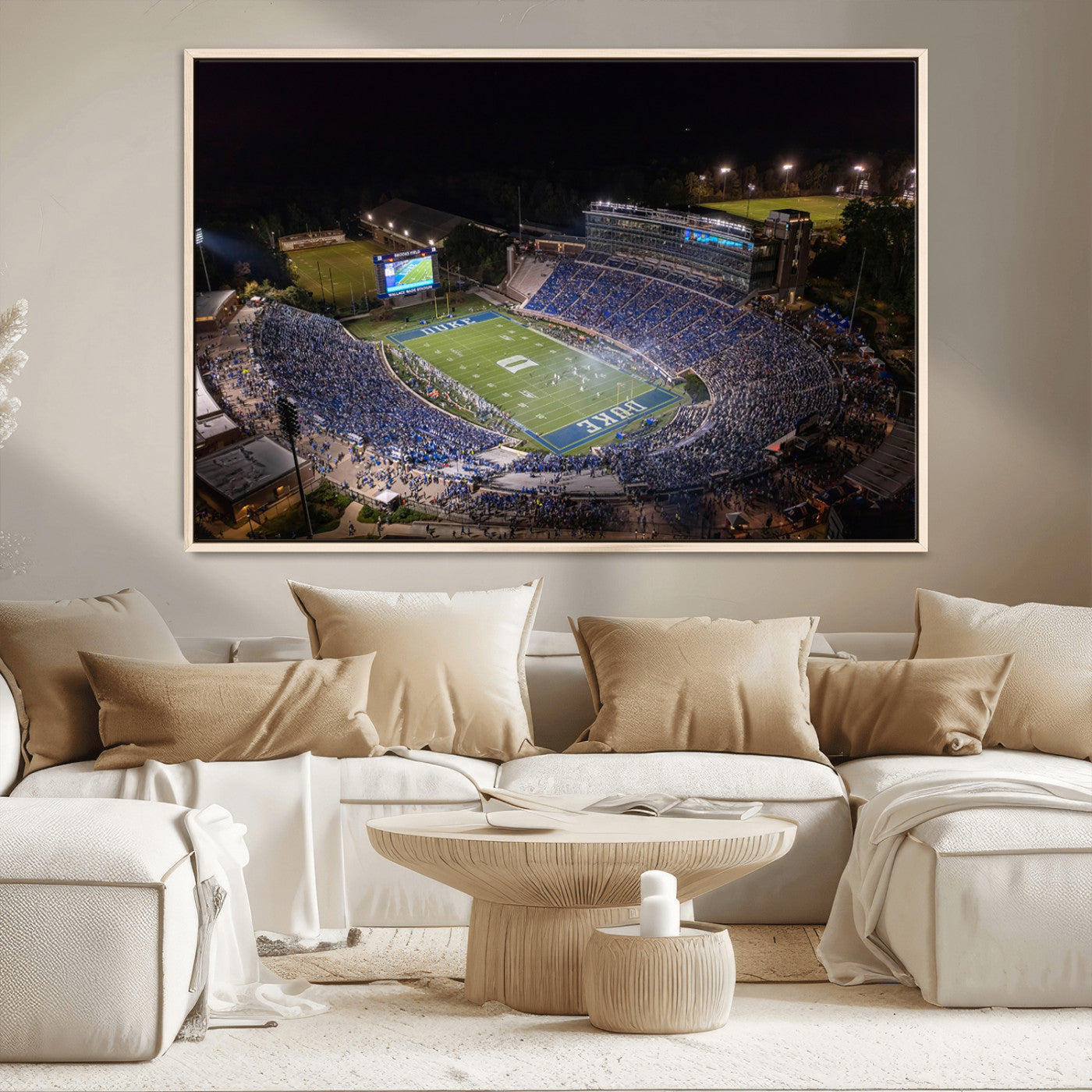 MGV-FC-36X24 - Duke University Blue Devils Football Print Canvas - Durham Wallace Wade Stadium Wall Art Canvas