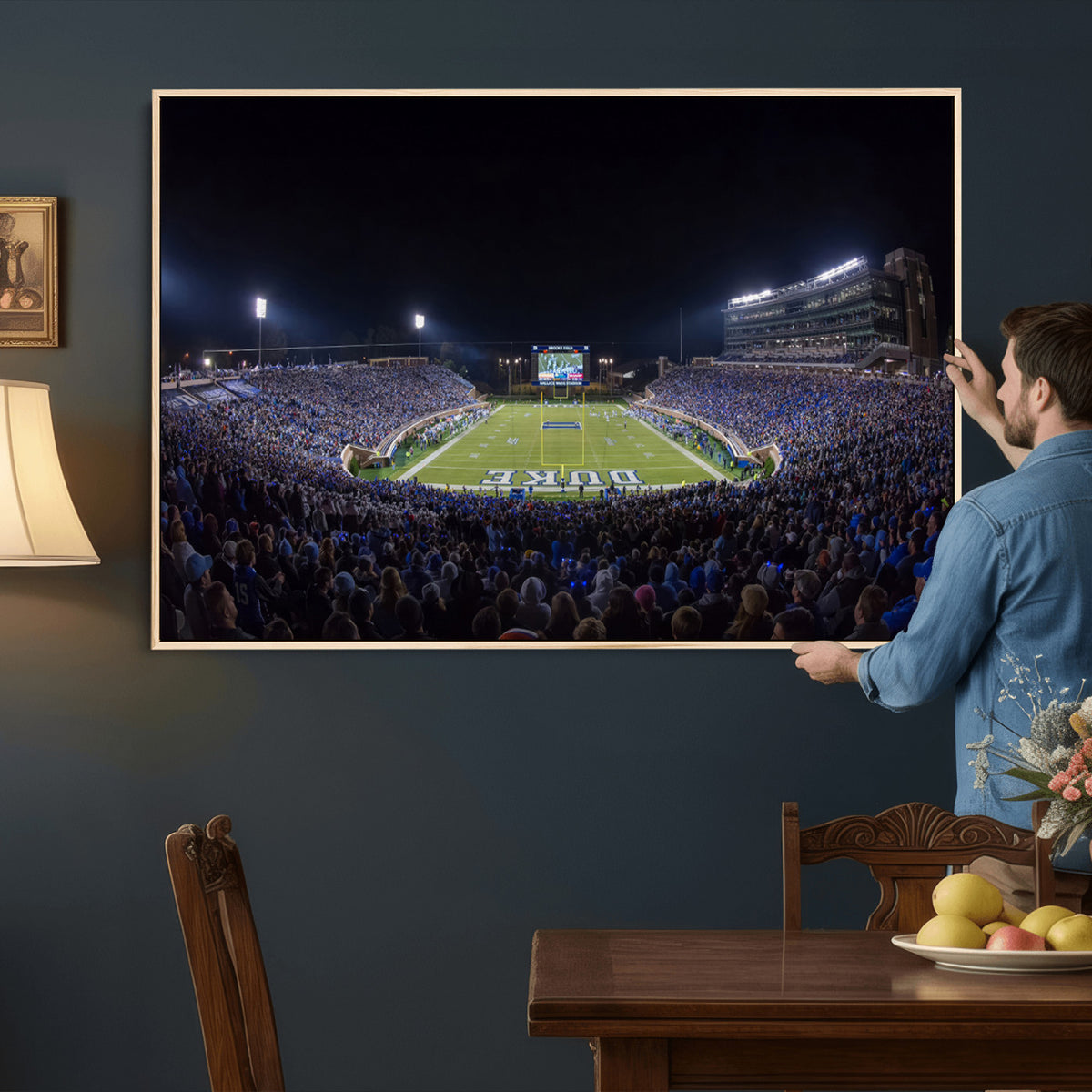 21070-MGV-CV-36X24 - Duke University Blue Devils Football Team Print - Durham Wallace Wade Stadium Wall Art Canvas Print