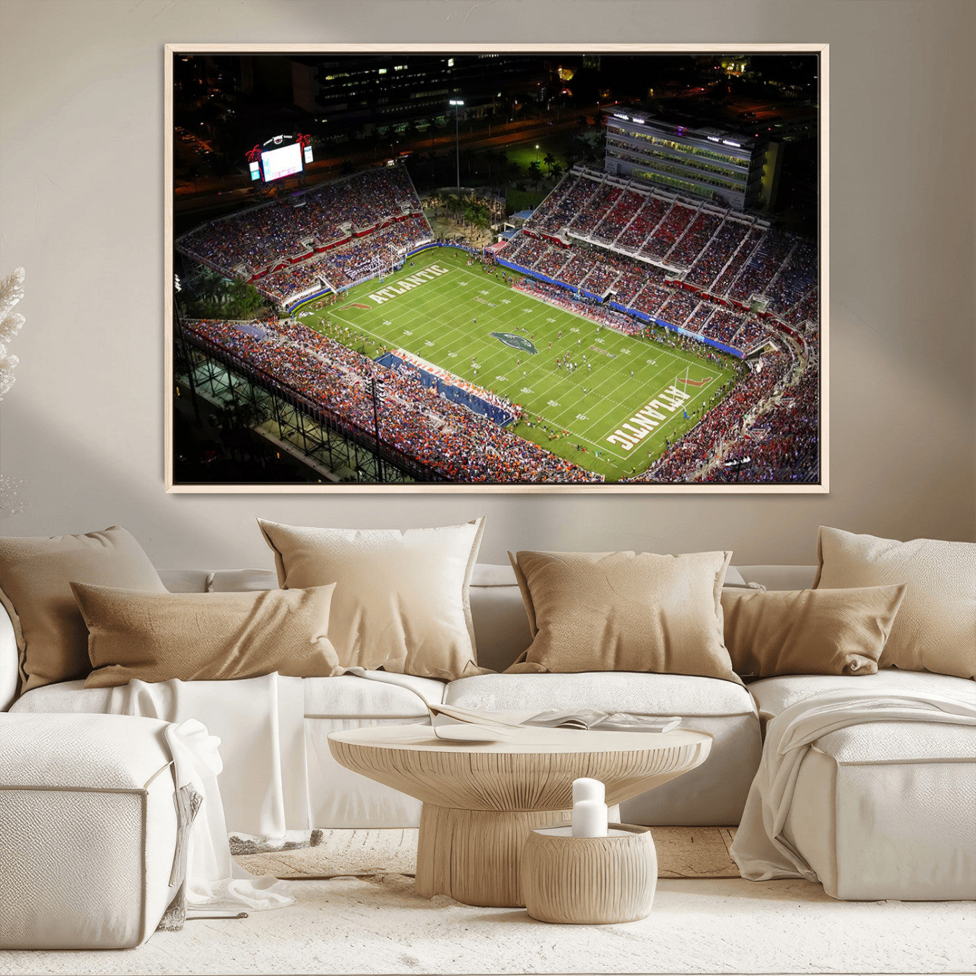 MGV-FC-36X24 - Florida Atlantic University Owls Canvas Print, Football Team Print - Boca Raton FAU Stadium Wall Art
