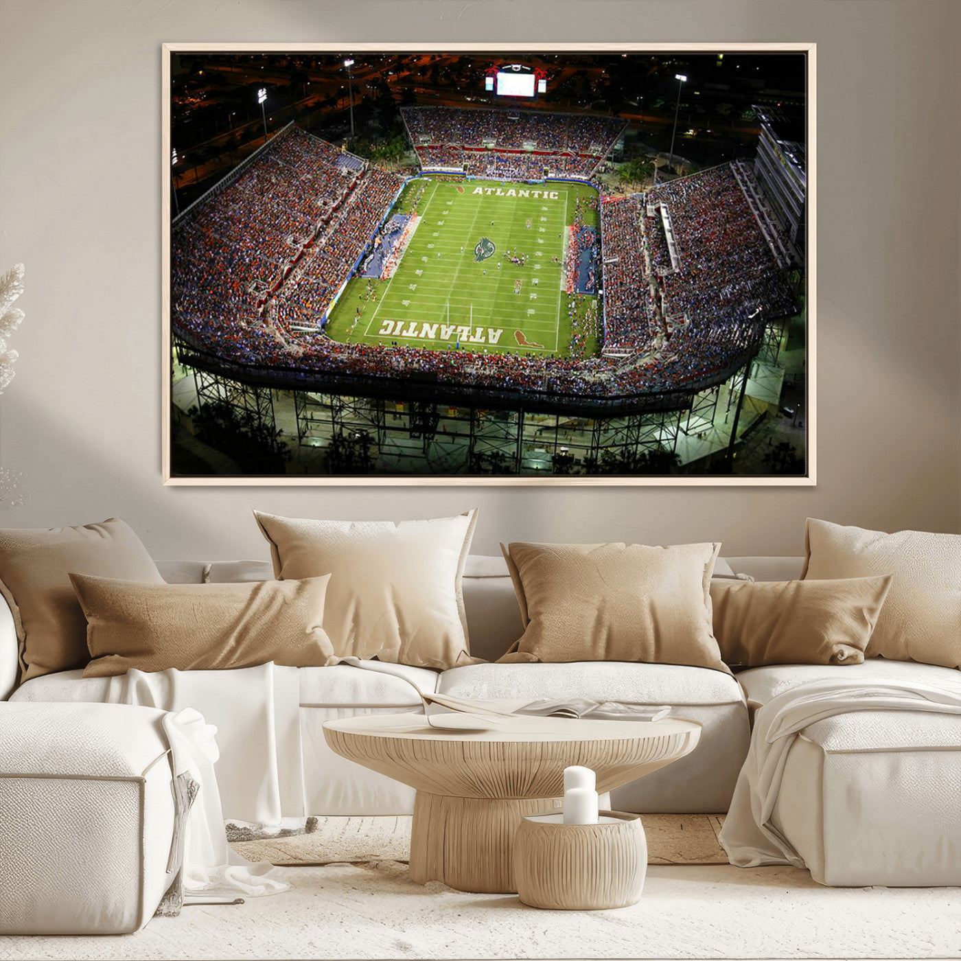 MGV-FC-36X24 - Florida Atlantic University Owls Football Team Print - Boca Raton FAU Stadium Wall Art Canvas Print