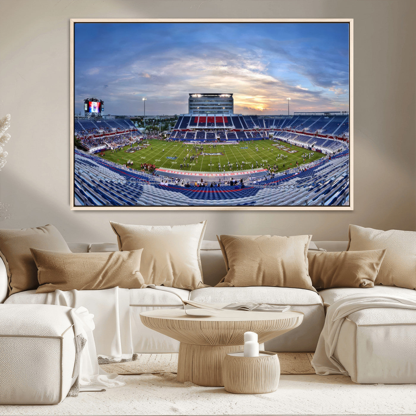 MGV-FC-36X24 - Florida Atlantic University Owls Football Team Print - Boca Raton FAU Stadium Wall Art Canvas Print
