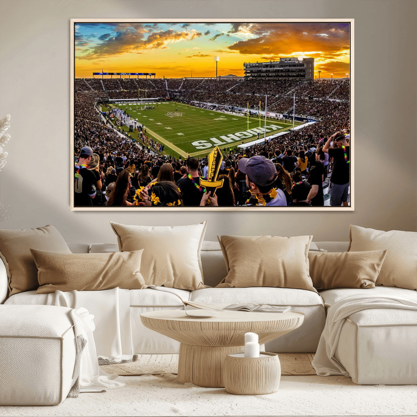 MGV-FC-36X24 - UCF Knights Football Team Print - Orlando FBC Mortgage Stadium, UCF Knights Wall Art Canvas Print