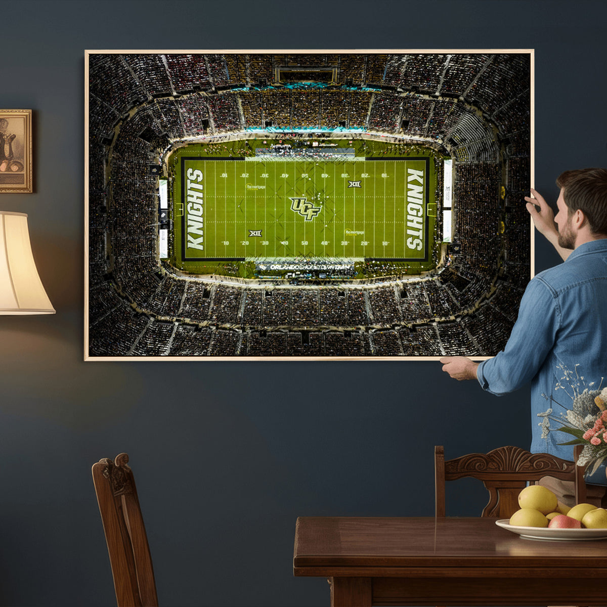 58050-MGV-CV-36X24 - UCF Knights Football Team Print - Orlando FBC Mortgage Stadium Wall Art, UCF Knights Canvas Print