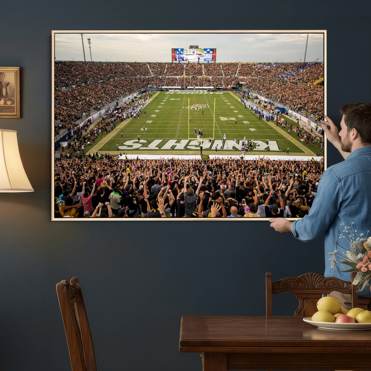 38659-MGV-CV-36X24 - UCF Knights Football Team Print - Orlando FBC Mortgage Stadium Canvas Print