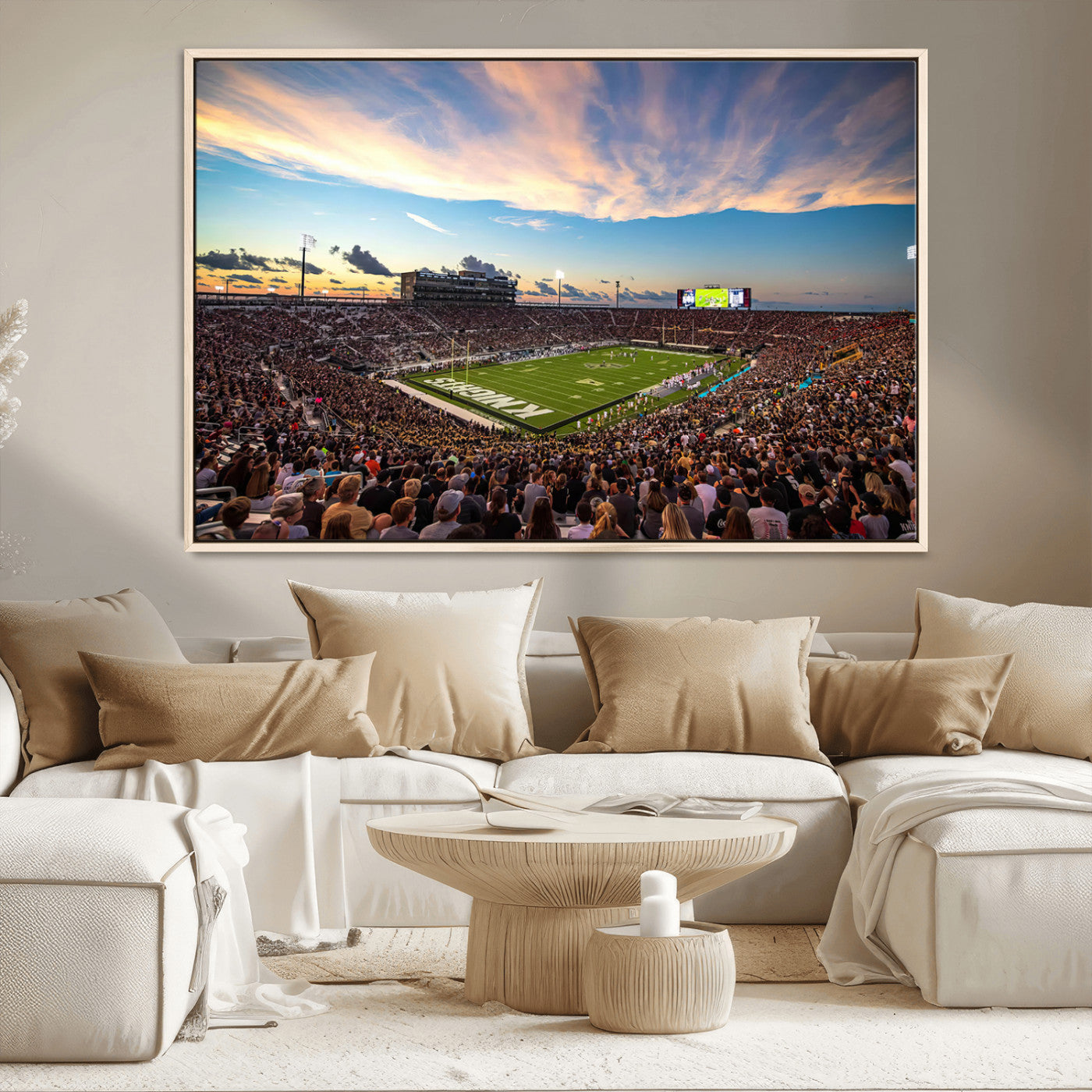 MGV-FC-36X24 - UCF Knights Football Team Print - Orlando FBC Mortgage Stadium Wall Art Canvas Print