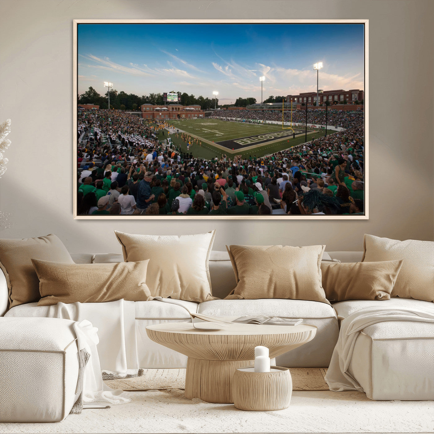 MGV-FC-36X24 - University of Charlotte 49ers Football Team Print - Charlotte Jerry Richardson Stadium Wall Art