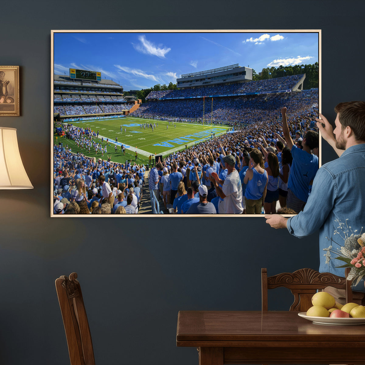 58540-MGV-CV-36X24 - University of North Carolina Tar Heels Team Canvas Print - Chapel Hill Kenan Memorial Stadium Wall