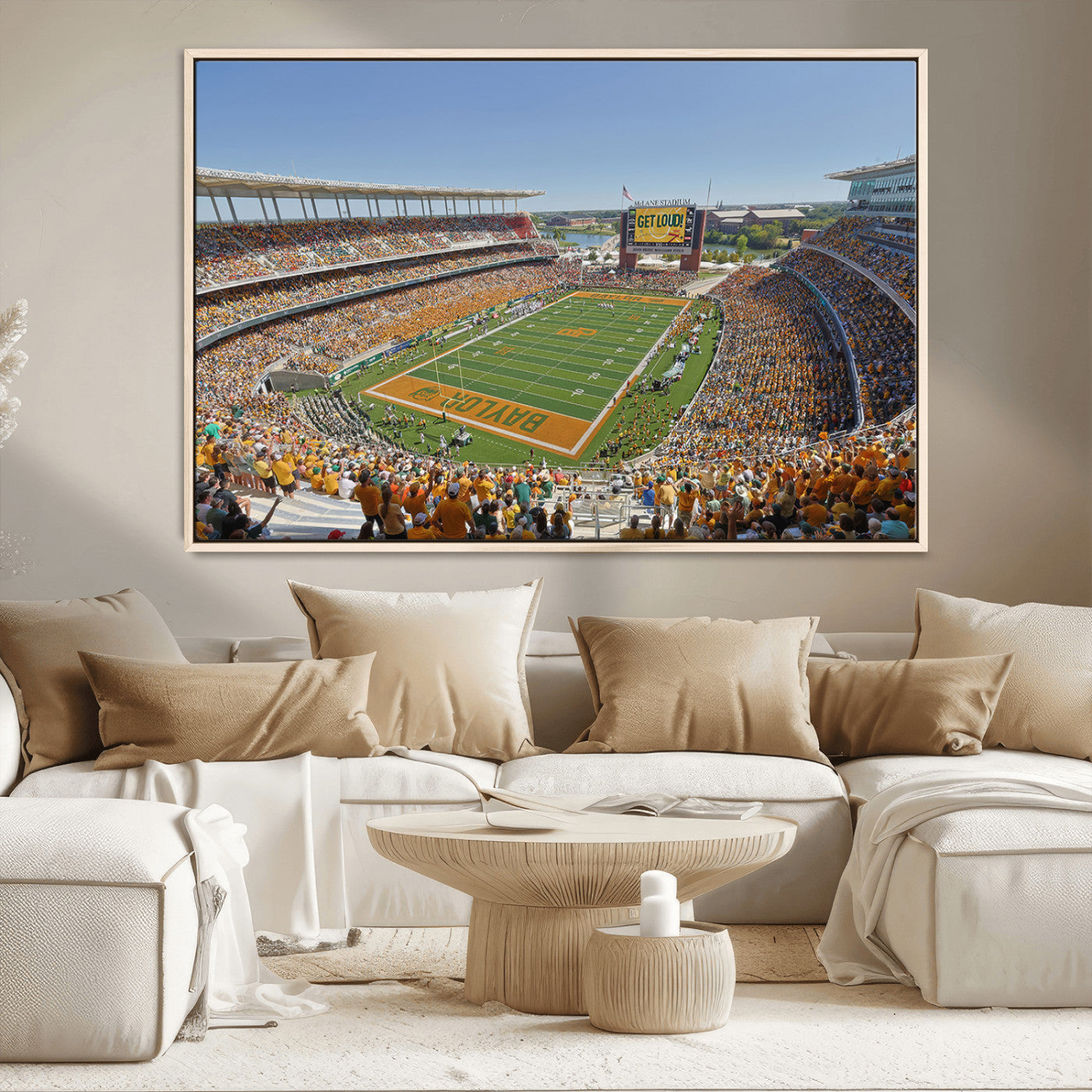 MGV-FC-36X24 - Baylor University Bears Football Team Print - Waco McLane Stadium Wall Art Canvas Print