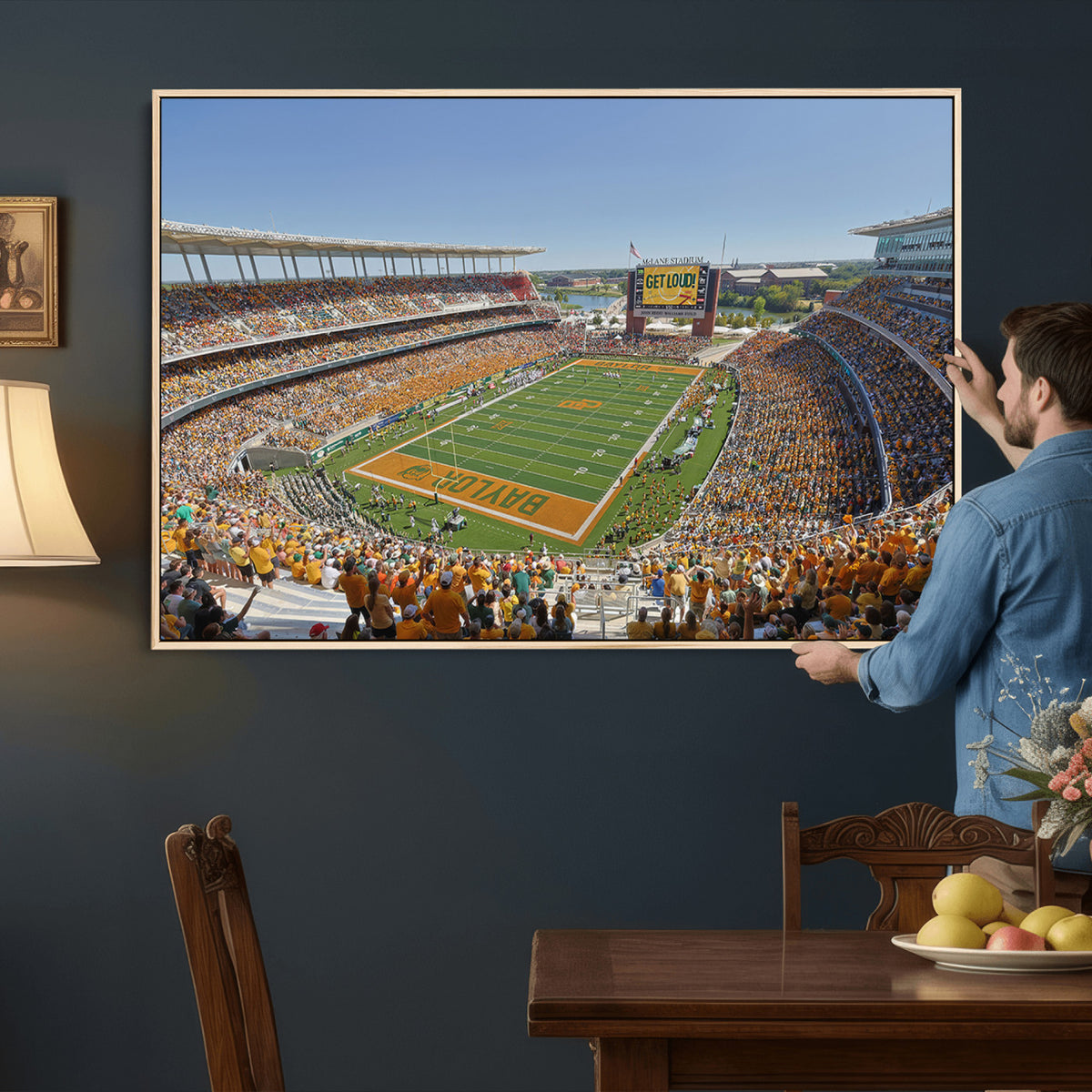 49912-MGV-CV-36X24 - Baylor University Bears Football Team Print - Waco McLane Stadium Wall Art Canvas Print