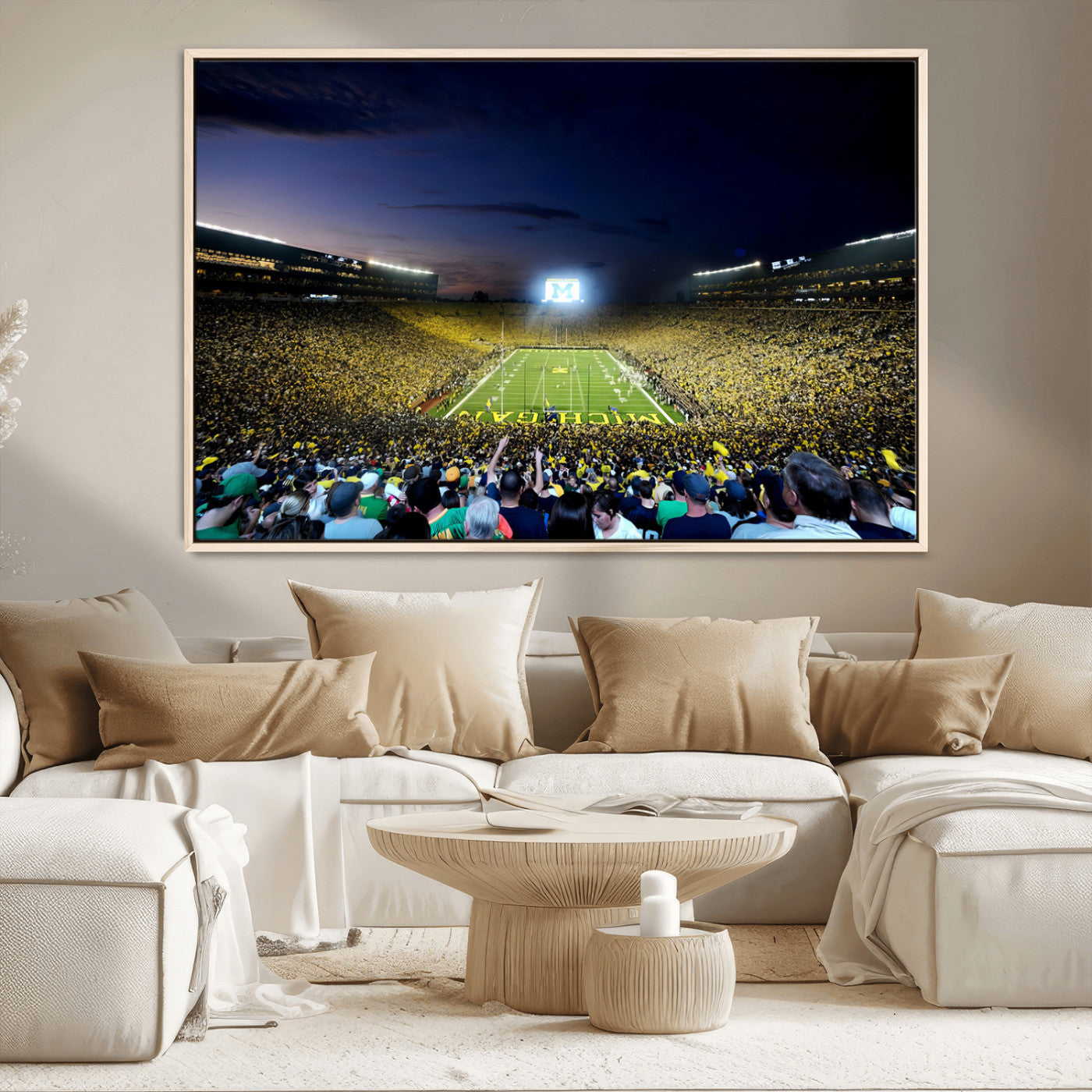 MGV-FC-36X24 - University of Michigan Wolverines Football Team Print - Ann Arbor Michigan Stadium Canvas Print