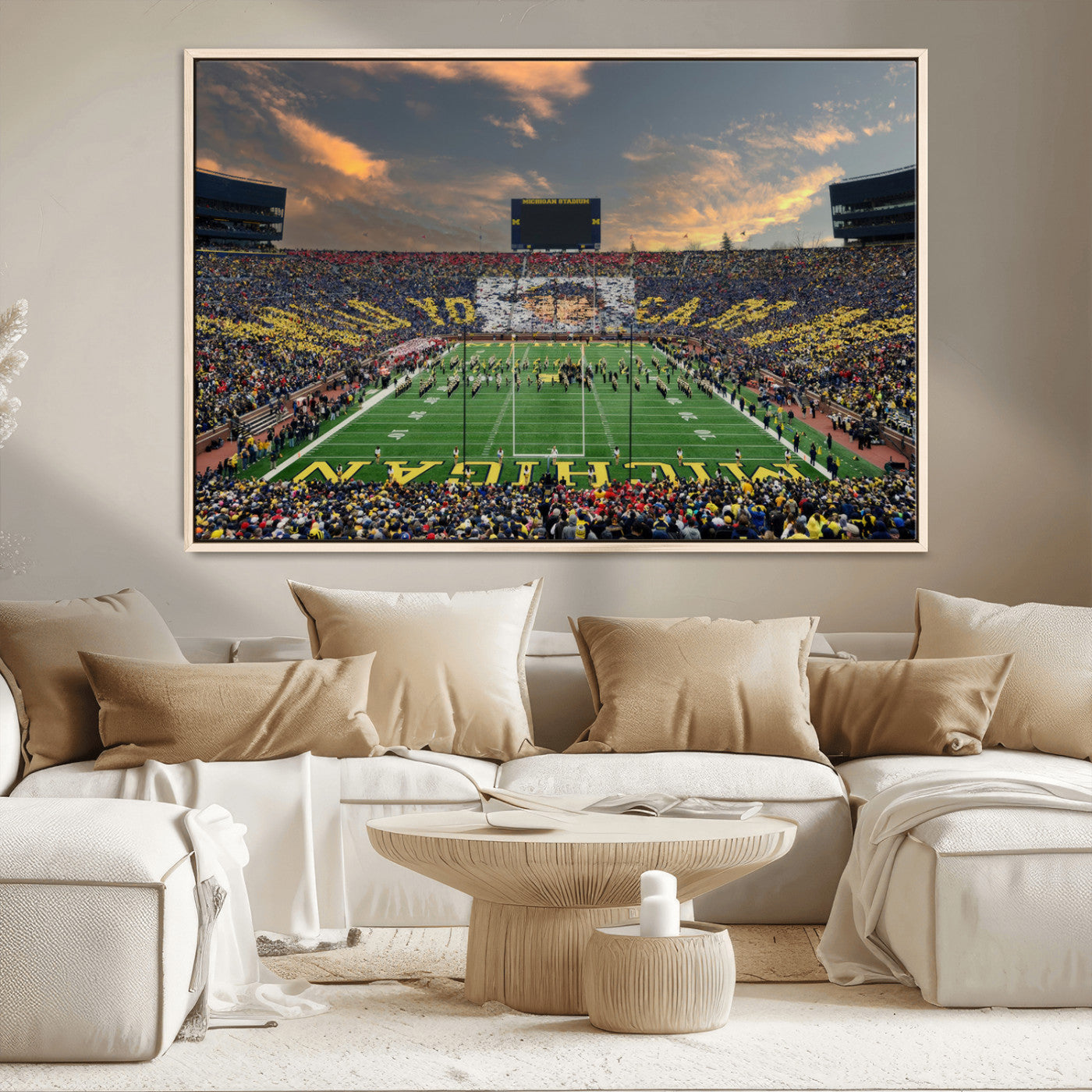 MGV-FC-36X24 - University of Michigan Wolverines Print Canvas, Football Team Print - Ann Arbor Michigan Stadium
