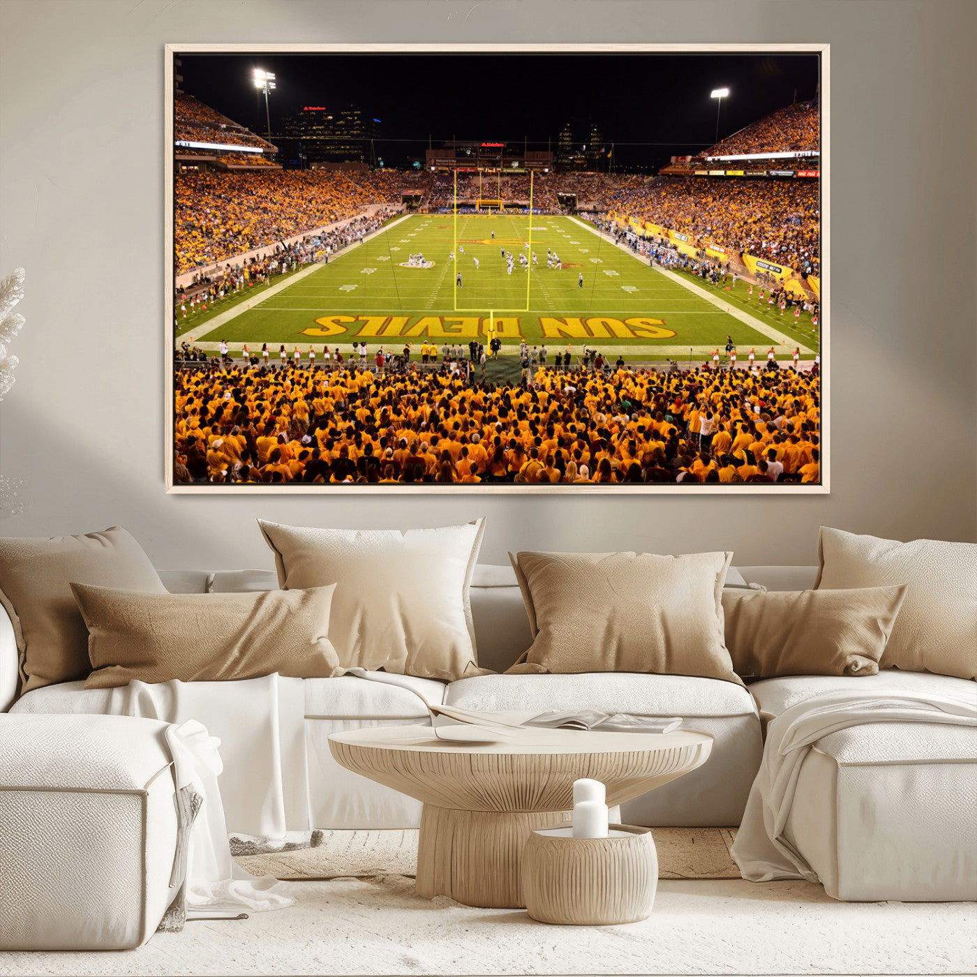 MGV-FC-36X24 - ASU Sun Devils Football Team Print - Phoenix Mountain America Stadium Wall Art Canvas Print