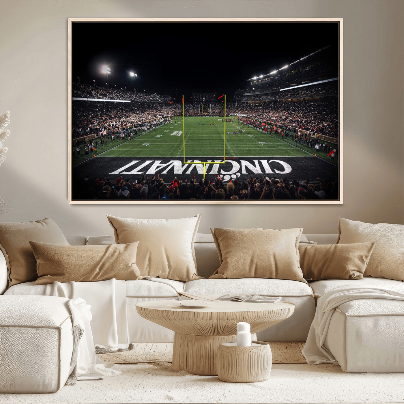 MGV-FC-36X24 - Cincinnati Bearcats Football Team Print - Nippert Stadium Wall Art Canvas Print